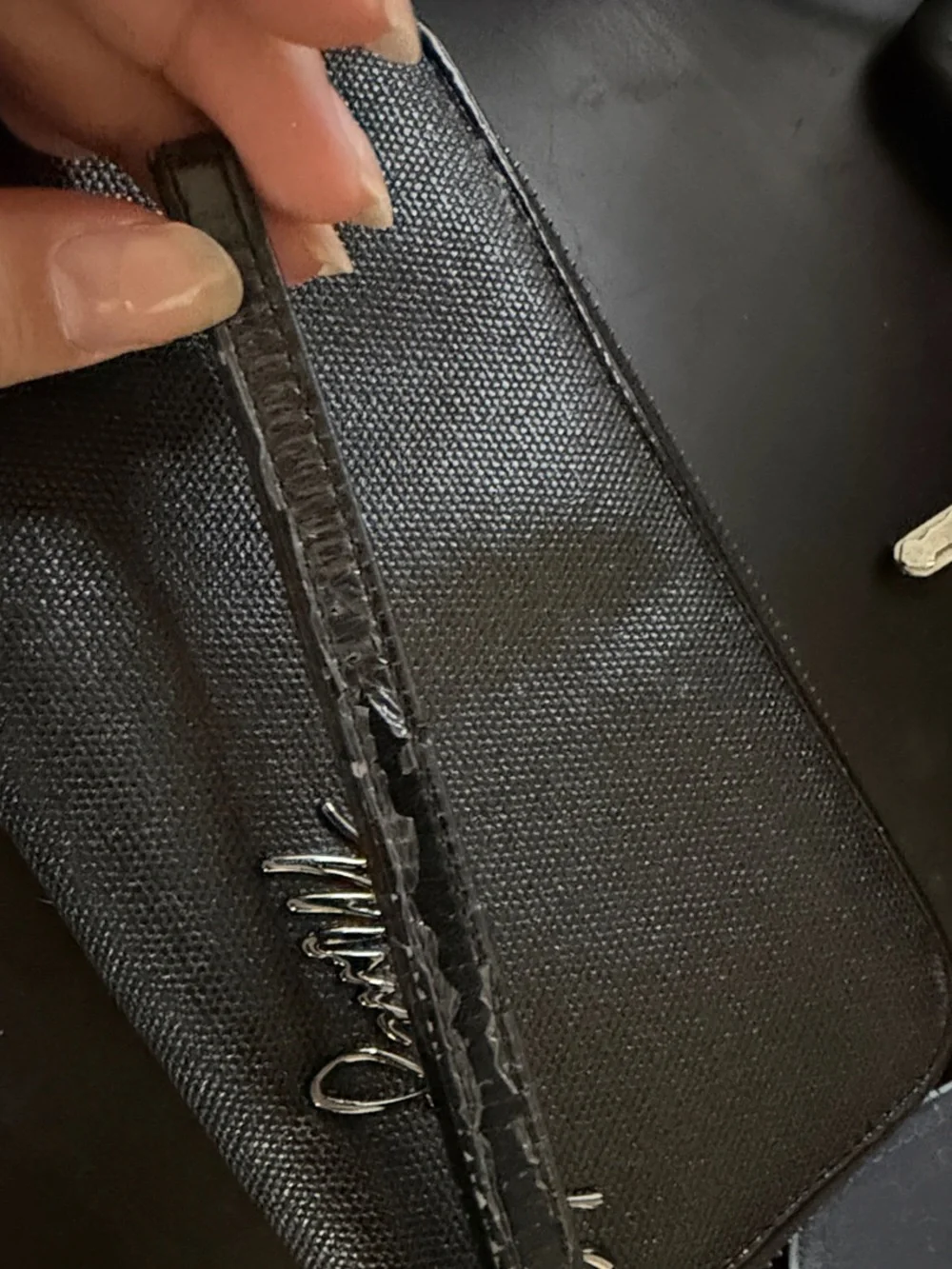 Marc Jacobs Black Zip-Around Wristlet with Logo Script